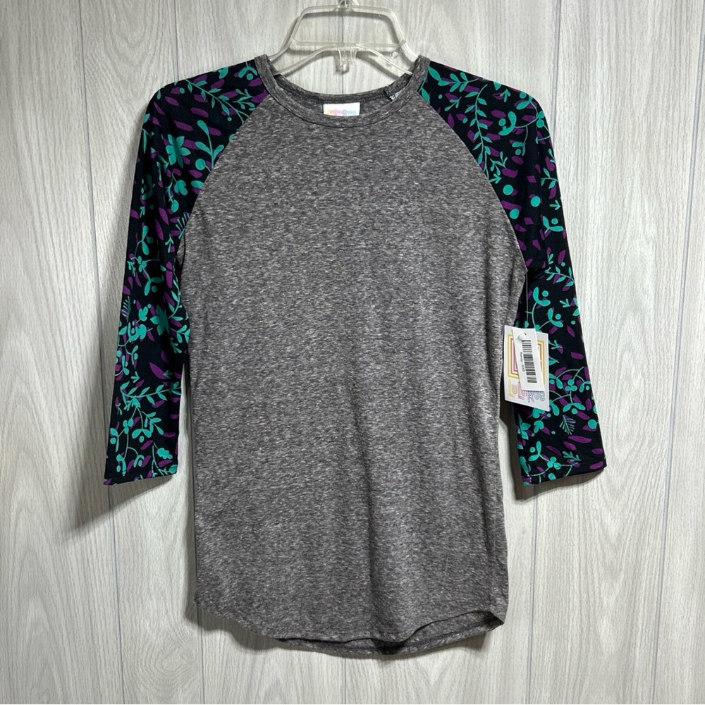 LuLaRoe NWT Floral Print 3/4 Sleeves Randy Shirt Size XXS
